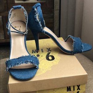 Mix no. 6 denim heels. Size 7 1/2.